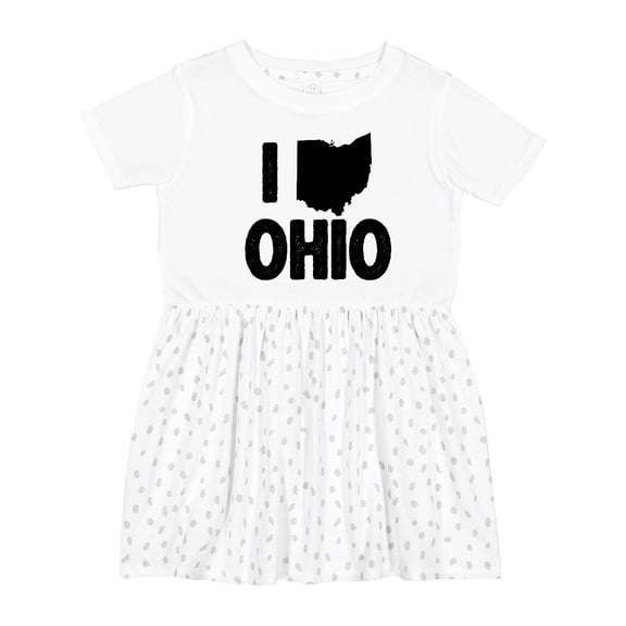 Inktastic I Love Ohio with State Silhouette Girls Toddler Dress