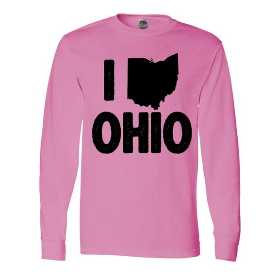 Inktastic I Love Ohio with State Silhouette Long Sleeve T-Shirt