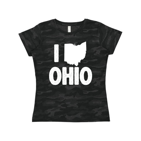 Inktastic I Love Ohio with State Silhouette Women's T-Shirt