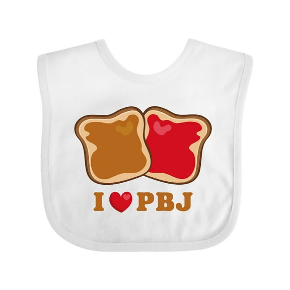 Inktastic I Love Pbj 2 Boys or Girls Baby Bib
