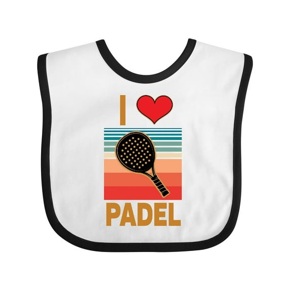 Inktastic I Love Padel Retro Vintage Boys or Girls Baby Bib