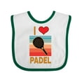 thumbnail image 1 of Inktastic I Love Padel Retro Vintage Boys or Girls Baby Bib, 1 of 4