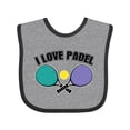 thumbnail image 1 of Inktastic I Love Padel Sports Quote Girls Baby Bib, 1 of 4
