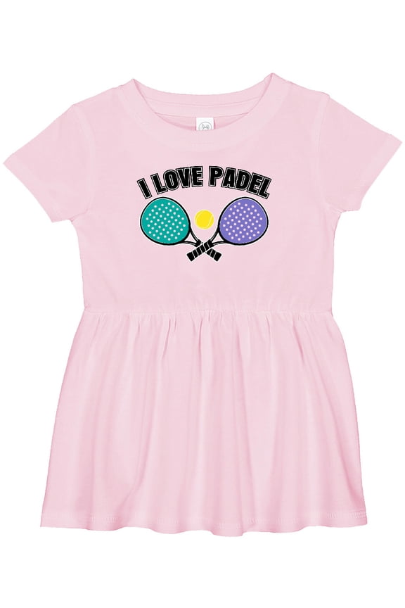 I Love Padel Sports Quote Girls Baby Dress
