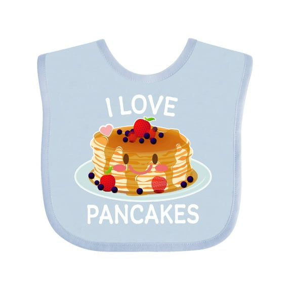 Inktastic I Love Pancakes with Cute Stack of Pancakes Boys or Girls Baby Bib