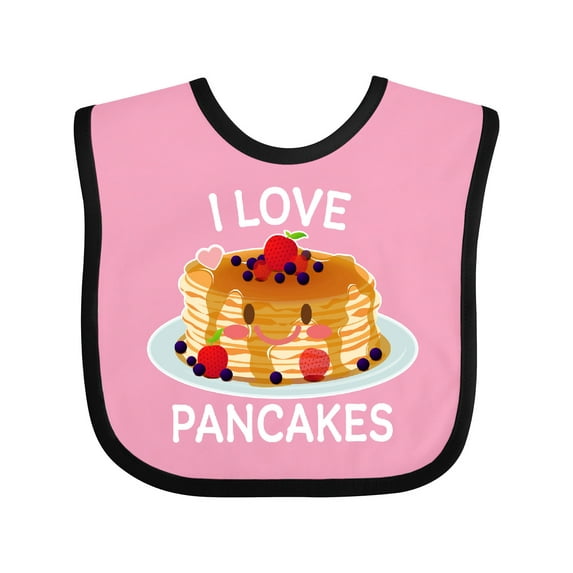 Inktastic I Love Pancakes with Cute Stack of Pancakes Boys or Girls Baby Bib