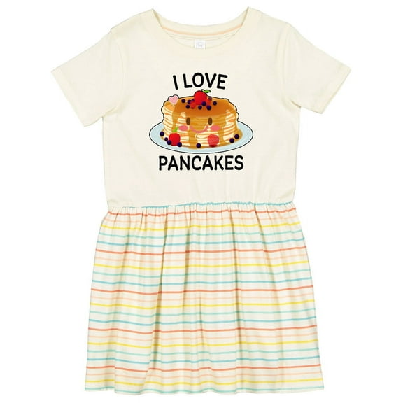 Inktastic I Love Pancakes with Cute Stack of Pancakes Girls Toddler Dress
