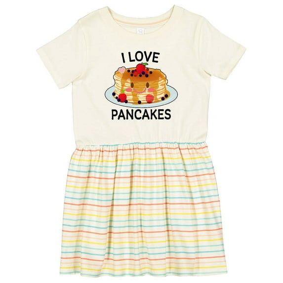 Inktastic I Love Pancakes with Cute Stack of Pancakes Girls Toddler Dress