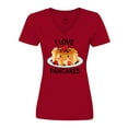 thumbnail image 1 of Inktastic I Love Pancakes with Cute Stack of Pancakes Women's V-Neck T-Shirt, 1 of 5
