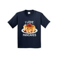 thumbnail image 1 of Inktastic I Love Pancakes with Cute Stack of Pancakes Youth T-Shirt, 1 of 5