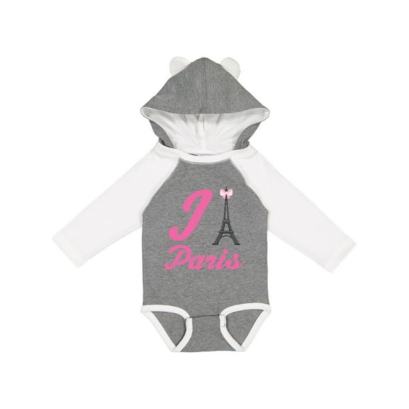 Inktastic I Love Paris Eiffel Tower Girls Long Sleeve Baby Bodysuit