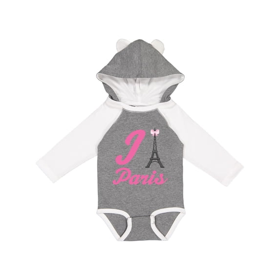 Inktastic I Love Paris Eiffel Tower Girls Long Sleeve Baby Bodysuit
