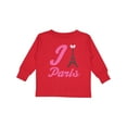 thumbnail image 1 of Inktastic I Love Paris Eiffel Tower Girls Long Sleeve Toddler T-Shirt, 1 of 5