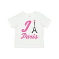 thumbnail image 1 of Inktastic I Love Paris Eiffel Tower Girls Toddler T-Shirt, 1 of 5