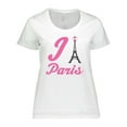 thumbnail image 1 of Inktastic I Love Paris Eiffel Tower Women's Plus Size T-Shirt, 1 of 5