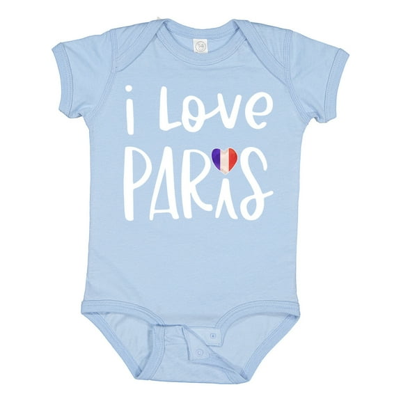 Inktastic I Love Paris French Flag Heart Boys or Girls Baby Bodysuit