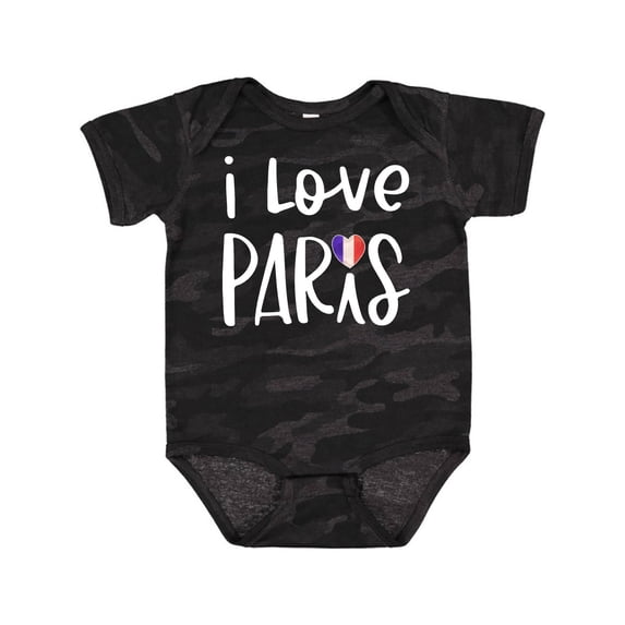 Inktastic I Love Paris French Flag Heart Boys or Girls Baby Bodysuit