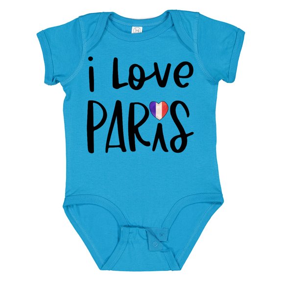 Inktastic I Love Paris French Flag Heart Boys or Girls Baby Bodysuit