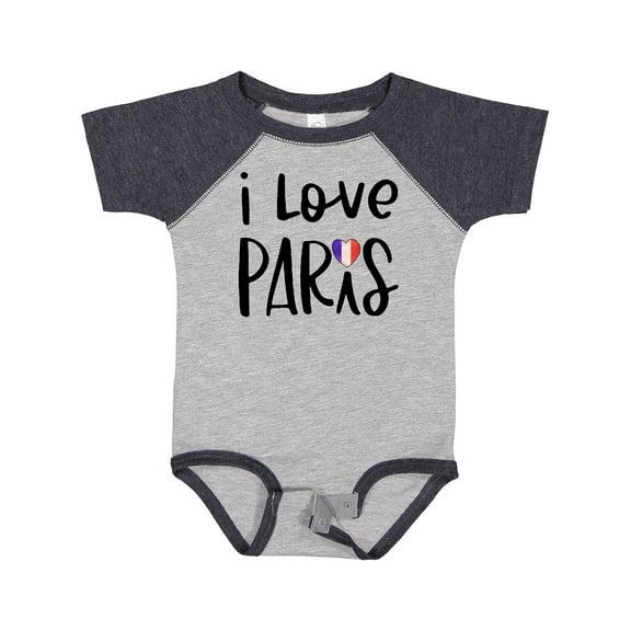 Inktastic I Love Paris French Flag Heart Boys or Girls Baby Bodysuit