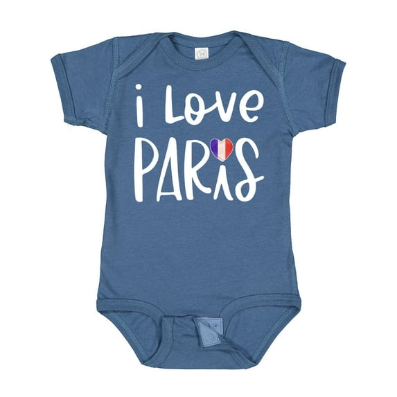 Inktastic I Love Paris French Flag Heart Boys or Girls Baby Bodysuit