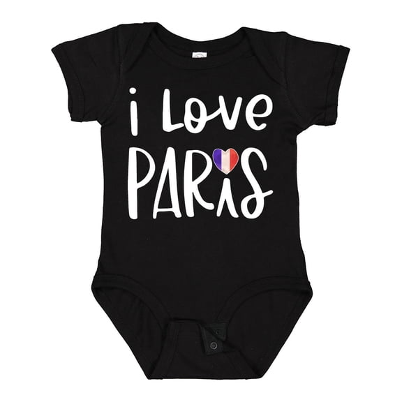 Inktastic I Love Paris French Flag Heart Boys or Girls Baby Bodysuit
