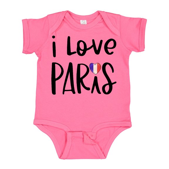 Inktastic I Love Paris French Flag Heart Boys or Girls Baby Bodysuit
