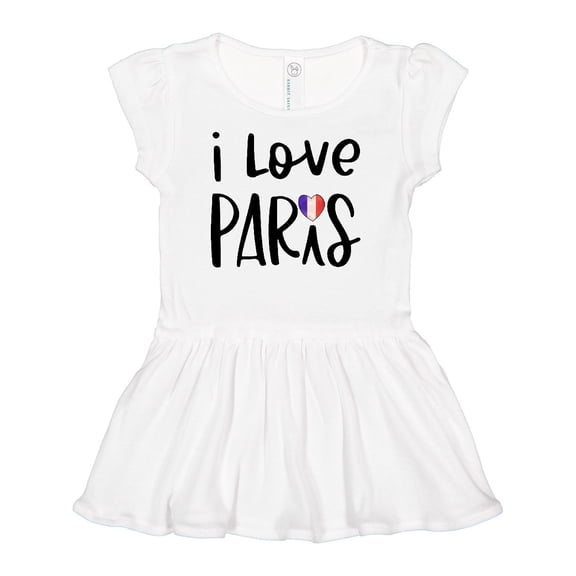 Inktastic I Love Paris French Flag Heart Girls Baby Dress