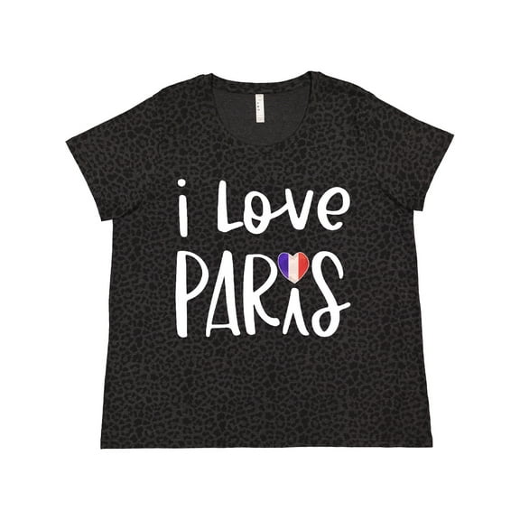 Inktastic I Love Paris French Flag Heart Women's Plus Size T-Shirt