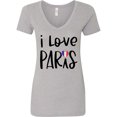 thumbnail image 1 of Inktastic I Love Paris French Flag Heart Women's V-Neck T-Shirt, 1 of 5