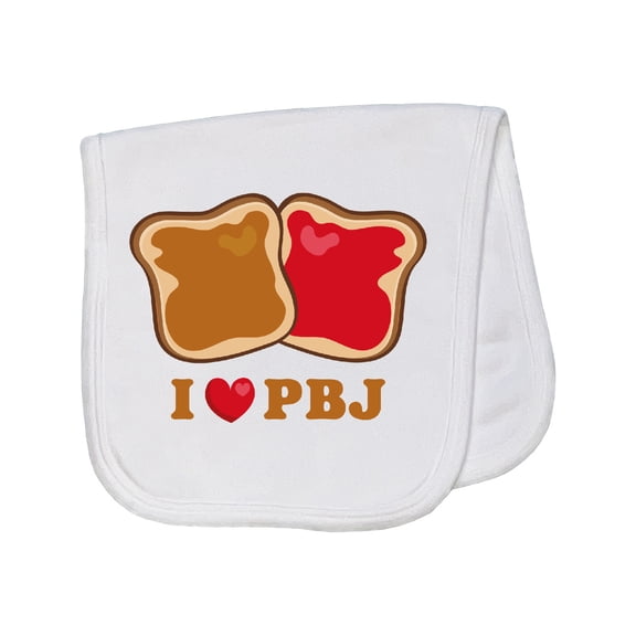 Inktastic I Love Pbj 2 Baby Burp Cloth
