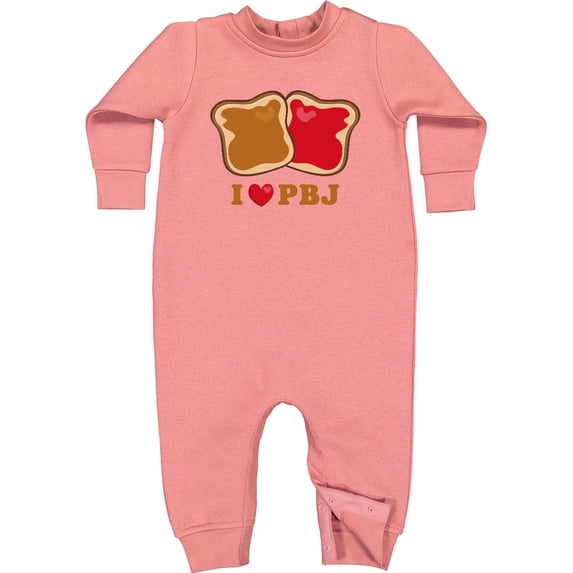 Inktastic I Love Pbj 2 Baby Fleece Romper