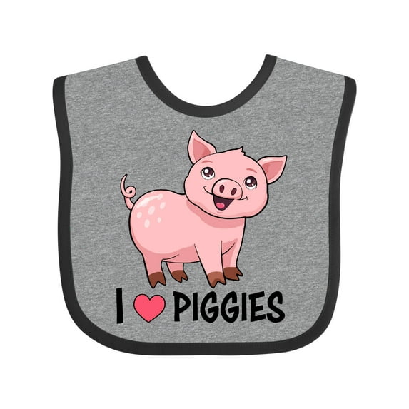 Inktastic I Love Piggies- Cute Pig Boys or Girls Baby Bib
