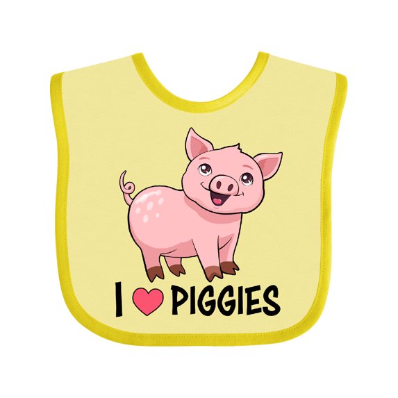 Inktastic I Love Piggies- Cute Pig Boys or Girls Baby Bib