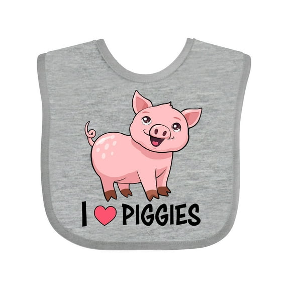 Inktastic I Love Piggies- Cute Pig Boys or Girls Baby Bib