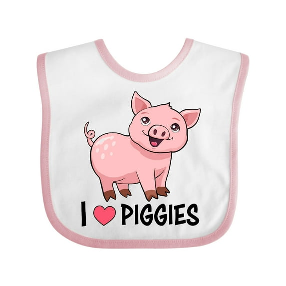Inktastic I Love Piggies- Cute Pig Boys or Girls Baby Bib