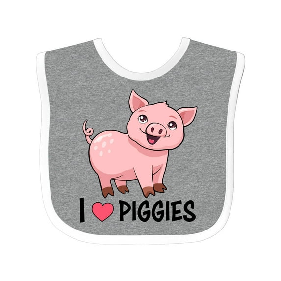 Inktastic I Love Piggies- Cute Pig Boys or Girls Baby Bib