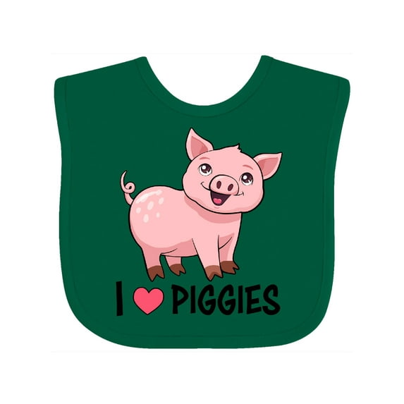 Inktastic I Love Piggies- Cute Pig Boys or Girls Baby Bib