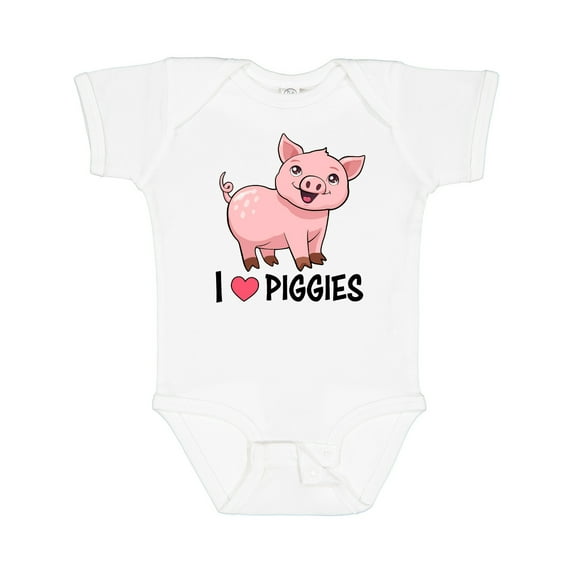 Inktastic I Love Piggies- Cute Pig Boys or Girls Baby Bodysuit