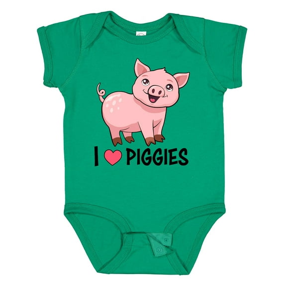 Inktastic I Love Piggies- Cute Pig Boys or Girls Baby Bodysuit