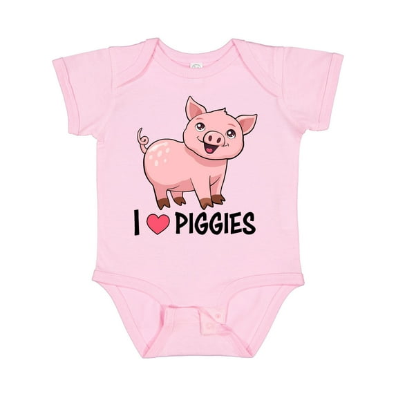 Inktastic I Love Piggies- Cute Pig Boys or Girls Baby Bodysuit