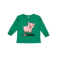 thumbnail image 1 of Inktastic I Love Piggies Cute Pig Boys or Girls Long Sleeve Toddler T-Shirt, 1 of 5