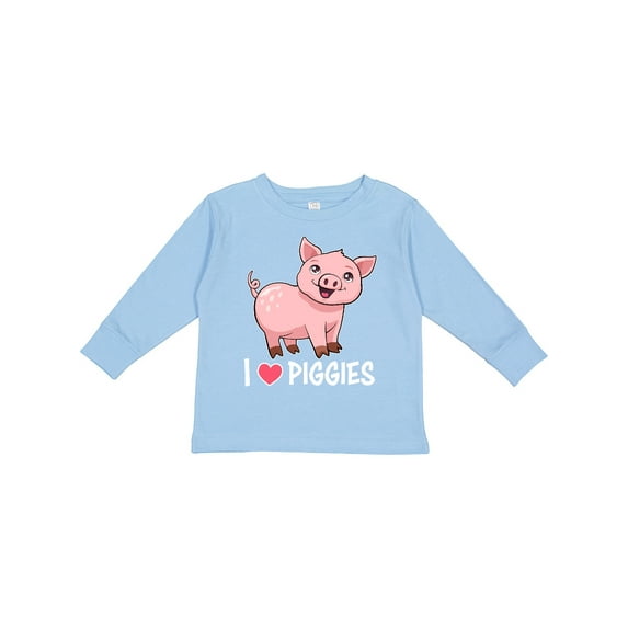Inktastic I Love Piggies Cute Pig Boys or Girls Long Sleeve Toddler T-Shirt