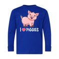 thumbnail image 1 of Inktastic I Love Piggies Cute Pig Long Sleeve Youth T-Shirt, 1 of 5