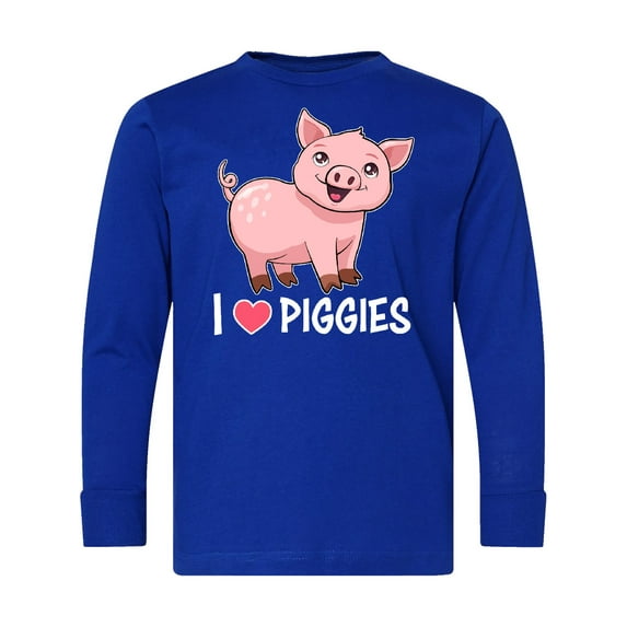 Inktastic I Love Piggies Cute Pig Long Sleeve Youth T-Shirt