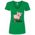 thumbnail image 1 of Inktastic I Love Piggies Cute Pig Women's V-Neck T-Shirt, 1 of 5