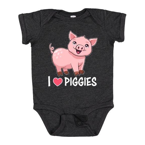 Inktastic I Love Piggies- cute pig Boys or Girls Baby Bodysuit