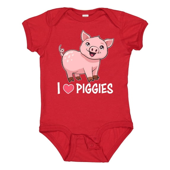 Inktastic I Love Piggies- cute pig Boys or Girls Baby Bodysuit
