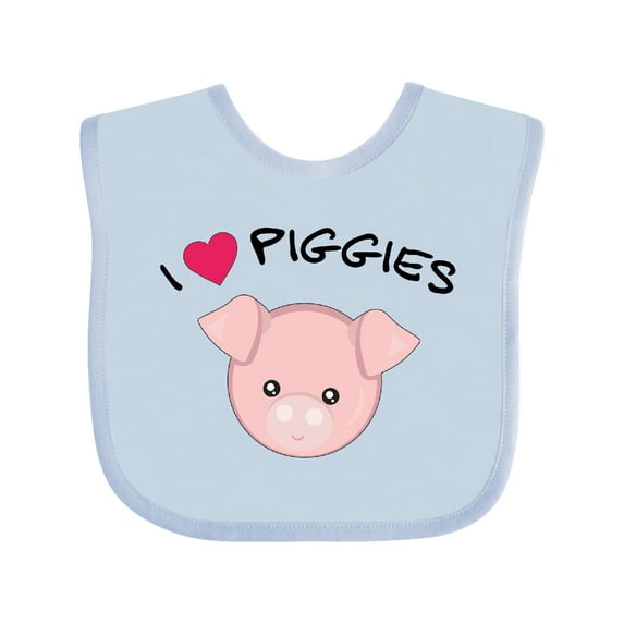 Inktastic I Love Piggies with Cute Pig Boys or Girls Baby Bib