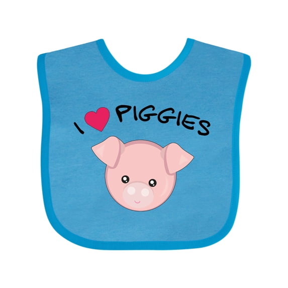 Inktastic I Love Piggies with Cute Pig Boys or Girls Baby Bib