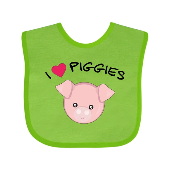 Inktastic I Love Piggies with Cute Pig Boys or Girls Baby Bib